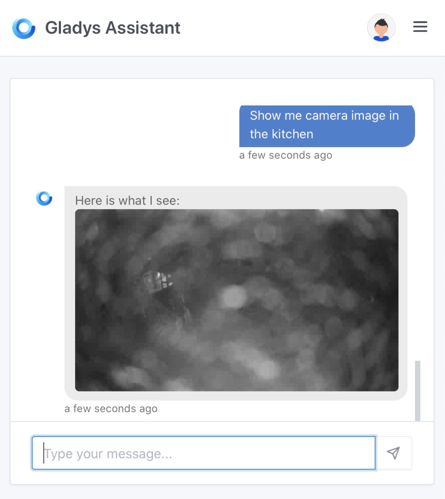 Ask for a camera image in Gladys Assistant