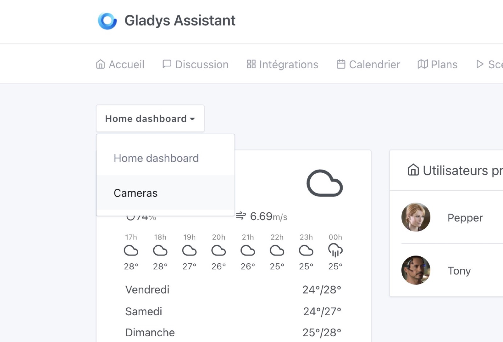 Switch dashboard Gladys Assistant